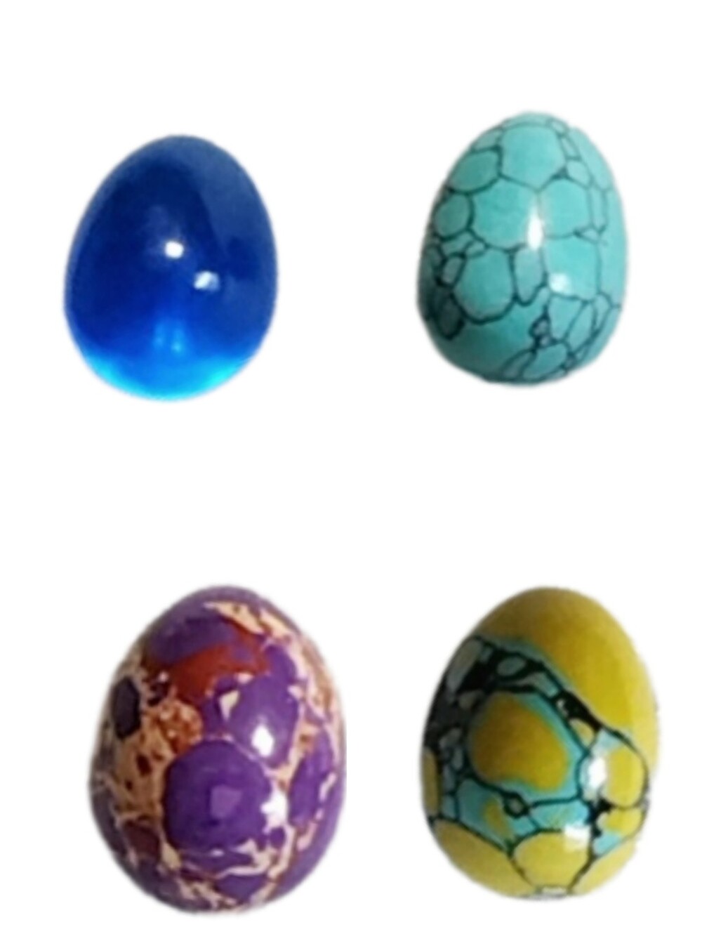 Natural Stone & Crystal Mini Egg Set Assorted Colors NWOT (4 Pcs)